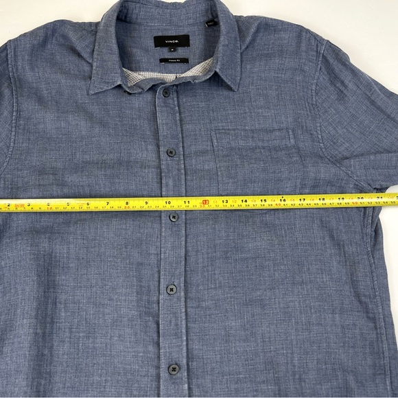 Vince Gauzey Cotton Button Up Shirt Men’s sz M Pacific Blue Lightweight Casual - Picture 8 of 10